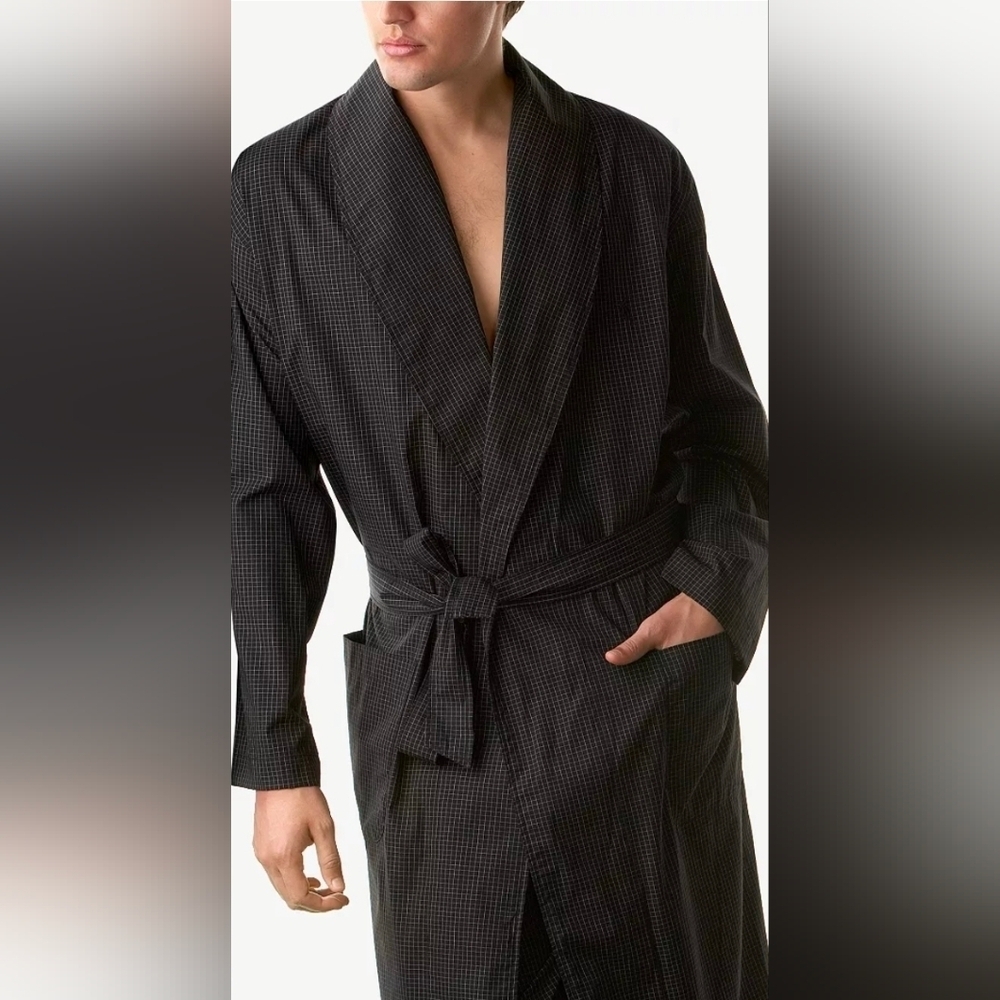 Polo Ralph Lauren Robe Men's Small Sleepwear, Soho Modern Plaid Robe - Picture 2 of 11